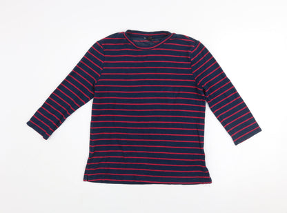 Womens UK Size 12 Warehouse Blue Basic T-Shirt