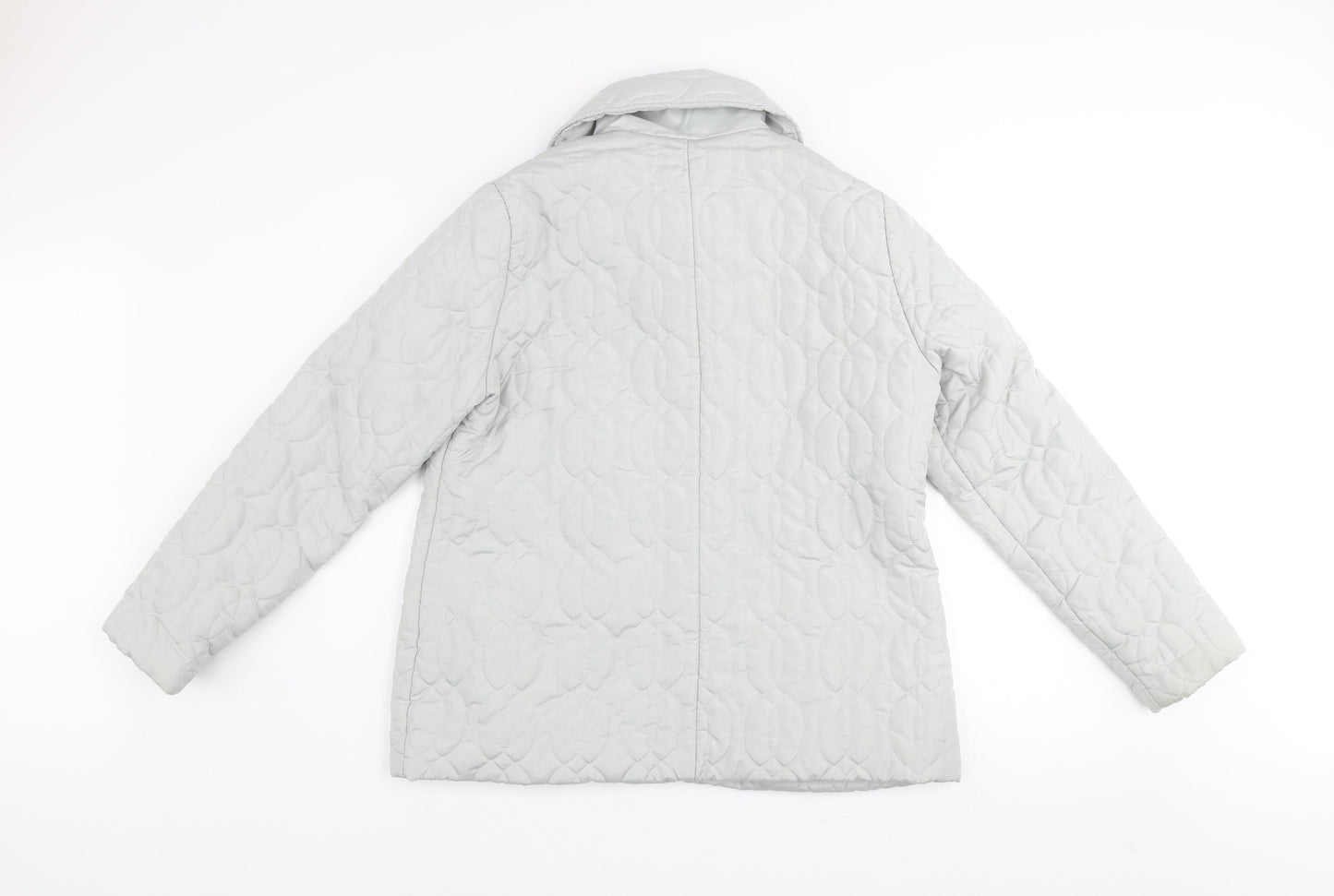 Julipa Womens Grey Quilted Mid-Length Jacket Size 12