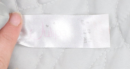 Julipa Womens Grey Quilted Mid-Length Jacket Size 12