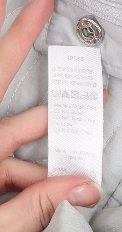 Julipa Womens Grey Quilted Mid-Length Jacket Size 12