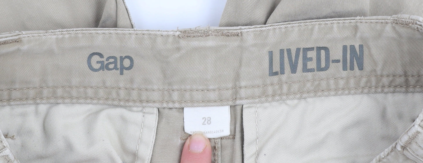 Gap Mens Beige Cargo Shorts Size 28 Regular Cotton Canvas