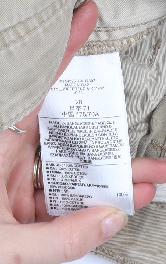 Gap Mens Beige Cargo Shorts Size 28 Regular Cotton Canvas