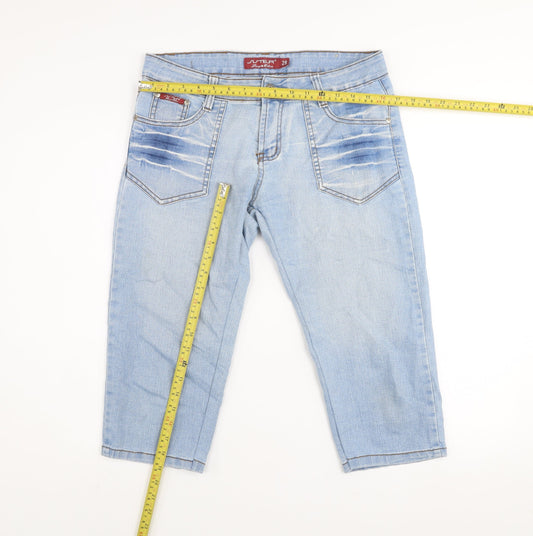 Unisex Adultss UK Size 28 Sister Lusy & Elisa Slim Fit Cropped Blue Jeans