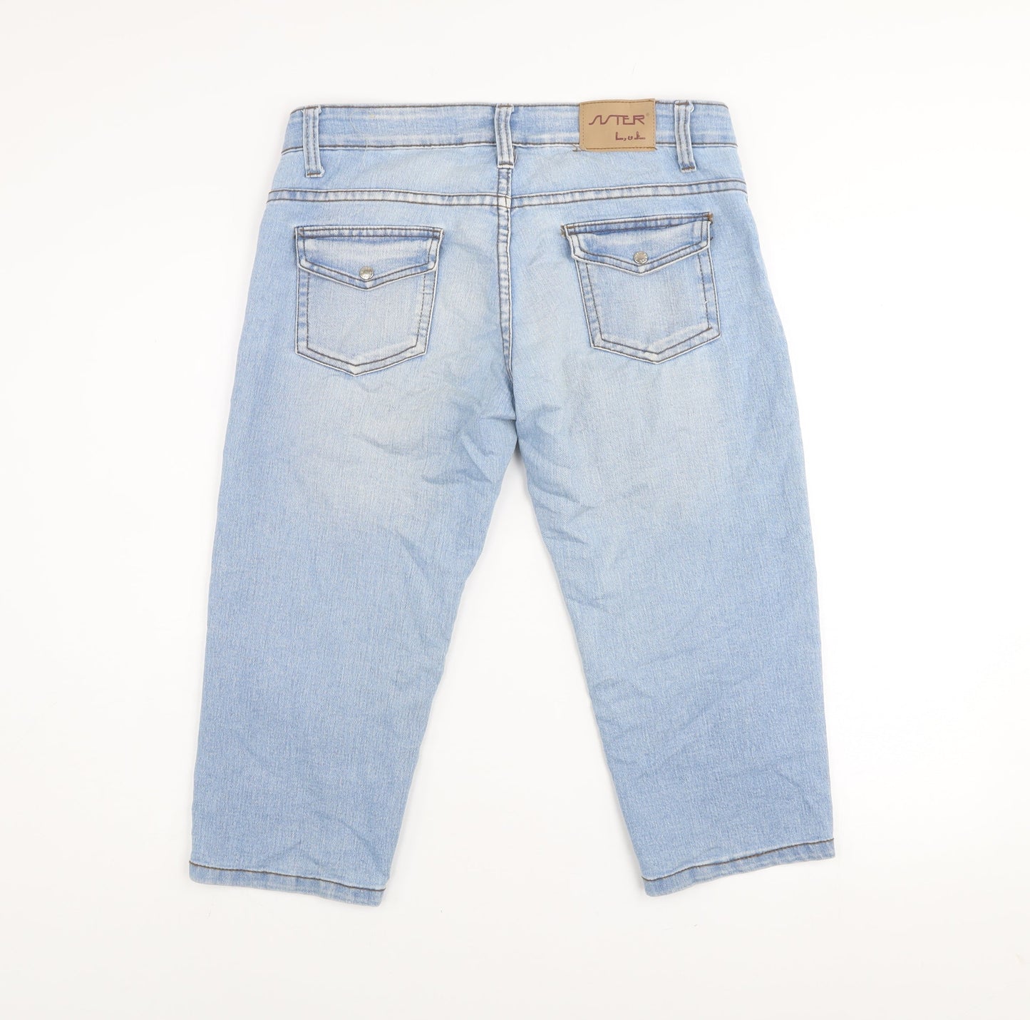 Unisex Adultss UK Size 28 Sister Lusy & Elisa Slim Fit Cropped Blue Jeans