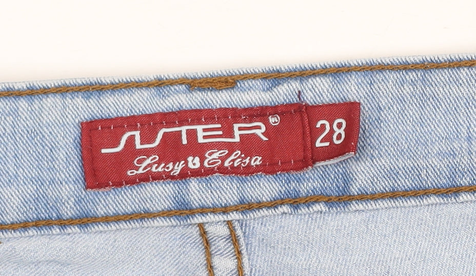Unisex Adultss UK Size 28 Sister Lusy & Elisa Slim Fit Cropped Blue Jeans