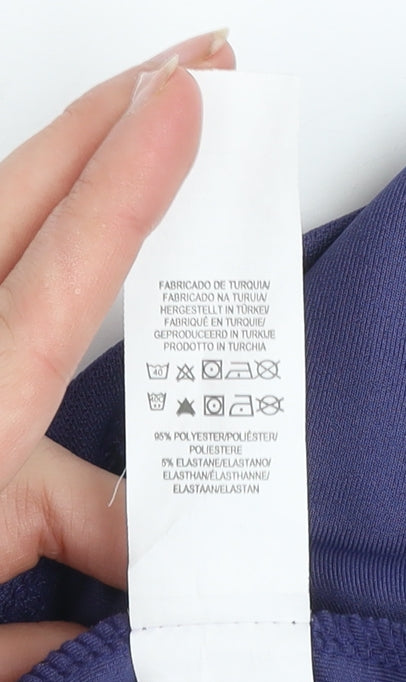 Primark Women Blue Long Sleeve Skater Dress Size 10 Ruffle Detail