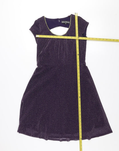 Dorothy Perkins Women’s Purple Beaded A-Line Party Dress Size 10