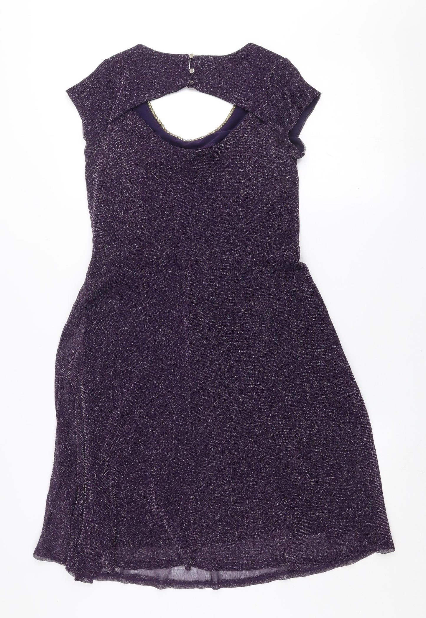 Dorothy Perkins Women’s Purple Beaded A-Line Party Dress Size 10