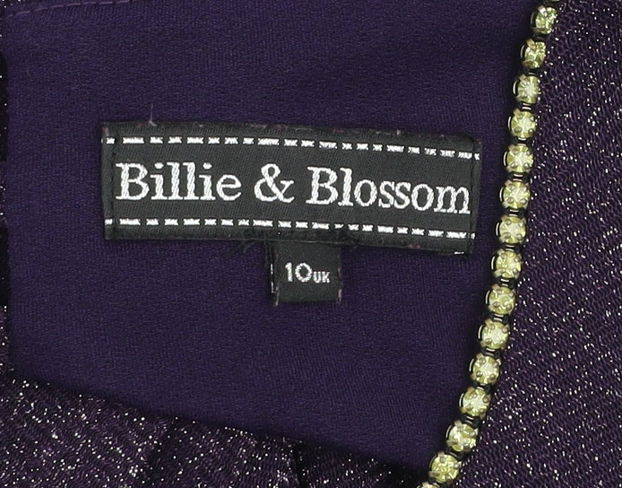 Dorothy Perkins Women’s Purple Beaded A-Line Party Dress Size 10