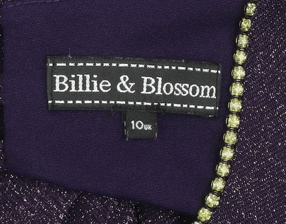 Dorothy Perkins Women’s Purple Beaded A-Line Party Dress Size 10