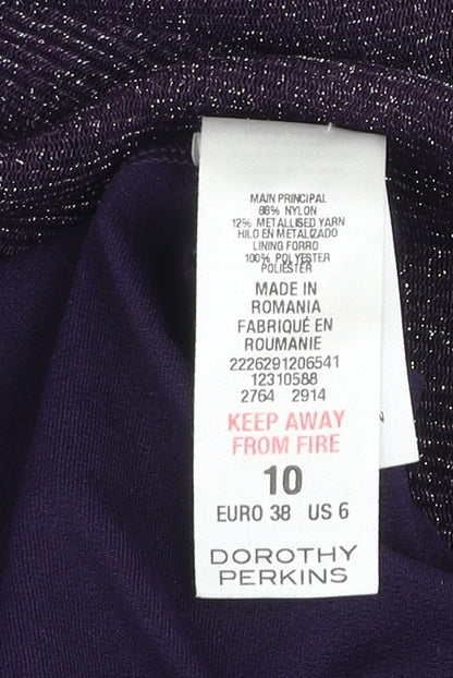 Dorothy Perkins Women’s Purple Beaded A-Line Party Dress Size 10