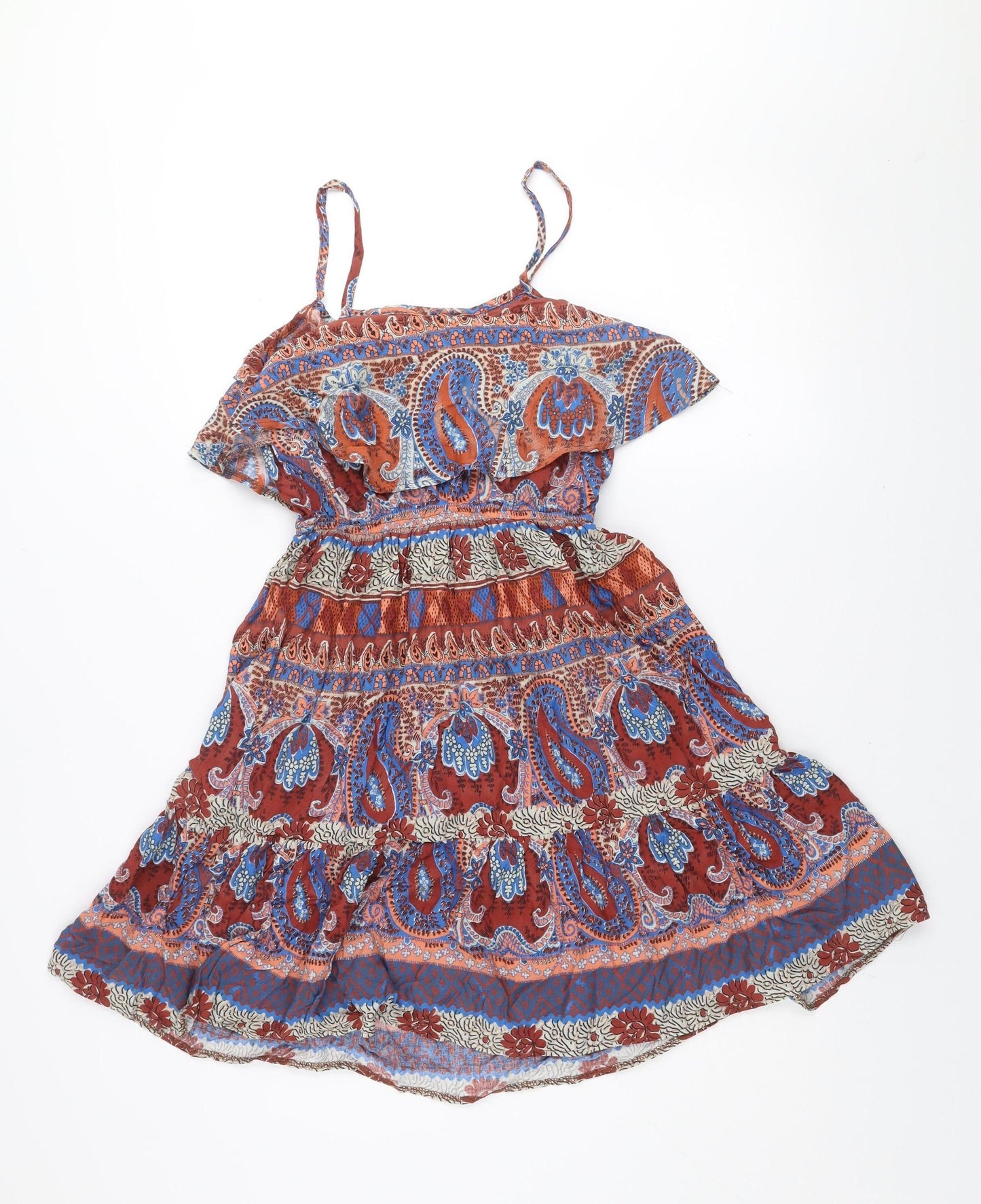 Atmosphere Womens Multicoloured Paisley Slip Dress Size 8 Boho Summer