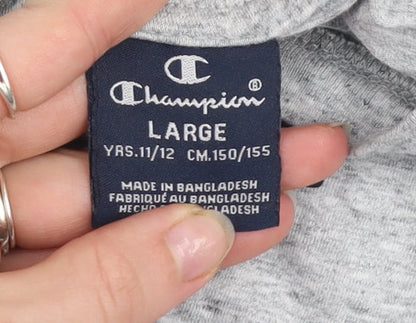 Boys UK Size 11-12 Years Champion Grey Basic T-Shirt