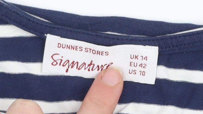 Womens UK Size 14 Dunnes Stores Blue Basic T-Shirt