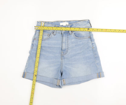 H&M Women’s Blue Denim High Rise Cuffed Shorts Size 6