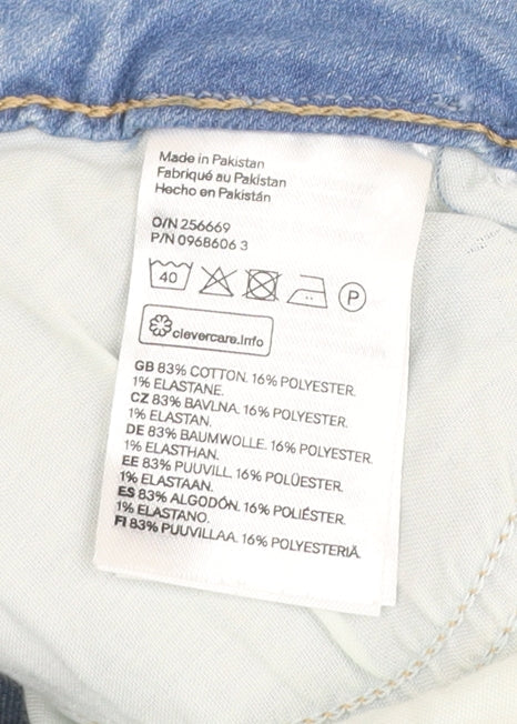 H&M Women’s Blue Denim High Rise Cuffed Shorts Size 6