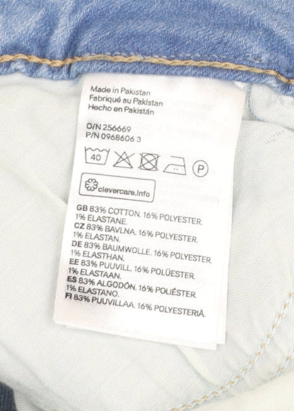 H&M Women’s Blue Denim High Rise Cuffed Shorts Size 6