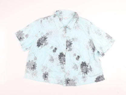 Womens UK Size 24 Dressbarn Blue Basic Button-Up