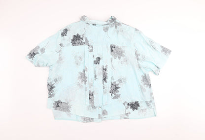Womens UK Size 24 Dressbarn Blue Basic Button-Up
