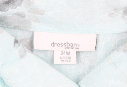 Womens UK Size 24 Dressbarn Blue Basic Button-Up