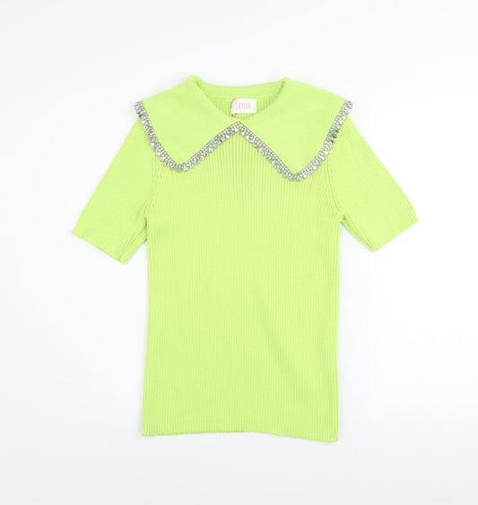 Womens UK Size 12 Savida Green Jersey T-Shirt