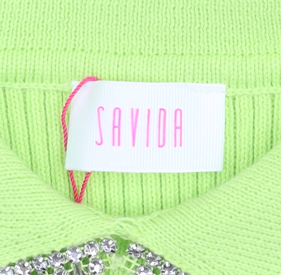 Womens UK Size 12 Savida Green Jersey T-Shirt