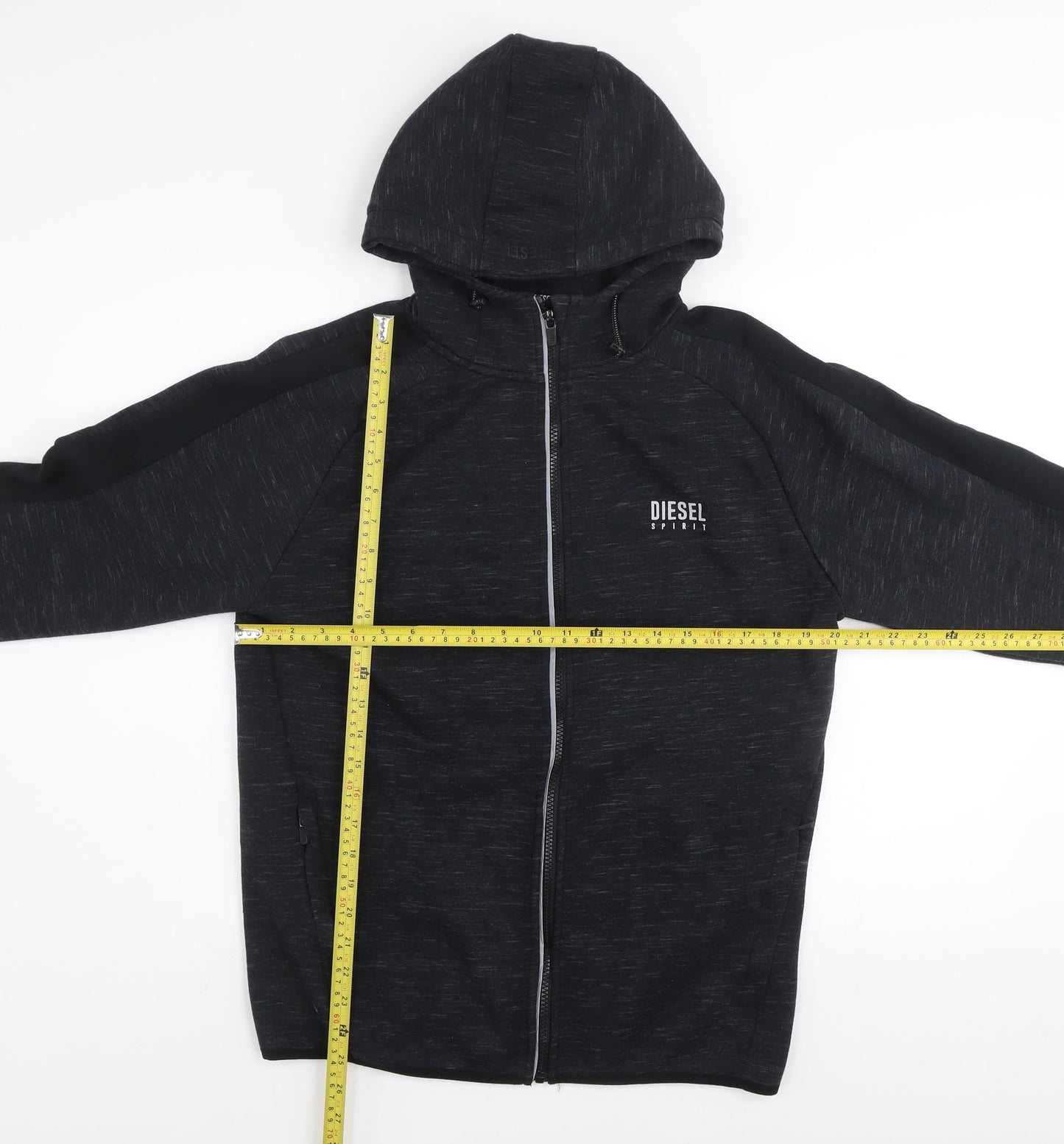 Diesel Spirit Men's Black Large Full Zip Hooded Track Jacket