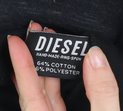 Diesel Spirit Men's Black Large Full Zip Hooded Track Jacket