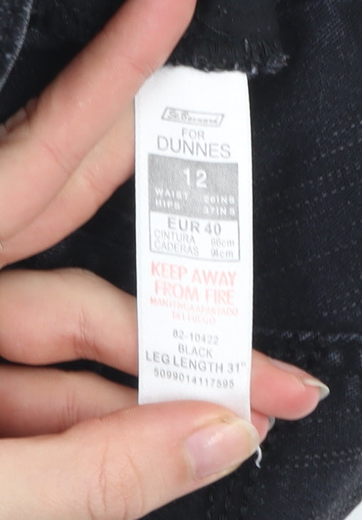 Womens UK Size 12 Dunnes Slim Fit Skinny Black Jeans