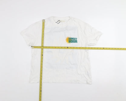 Womens UK Size S Pull&Bear White Basic T-Shirt