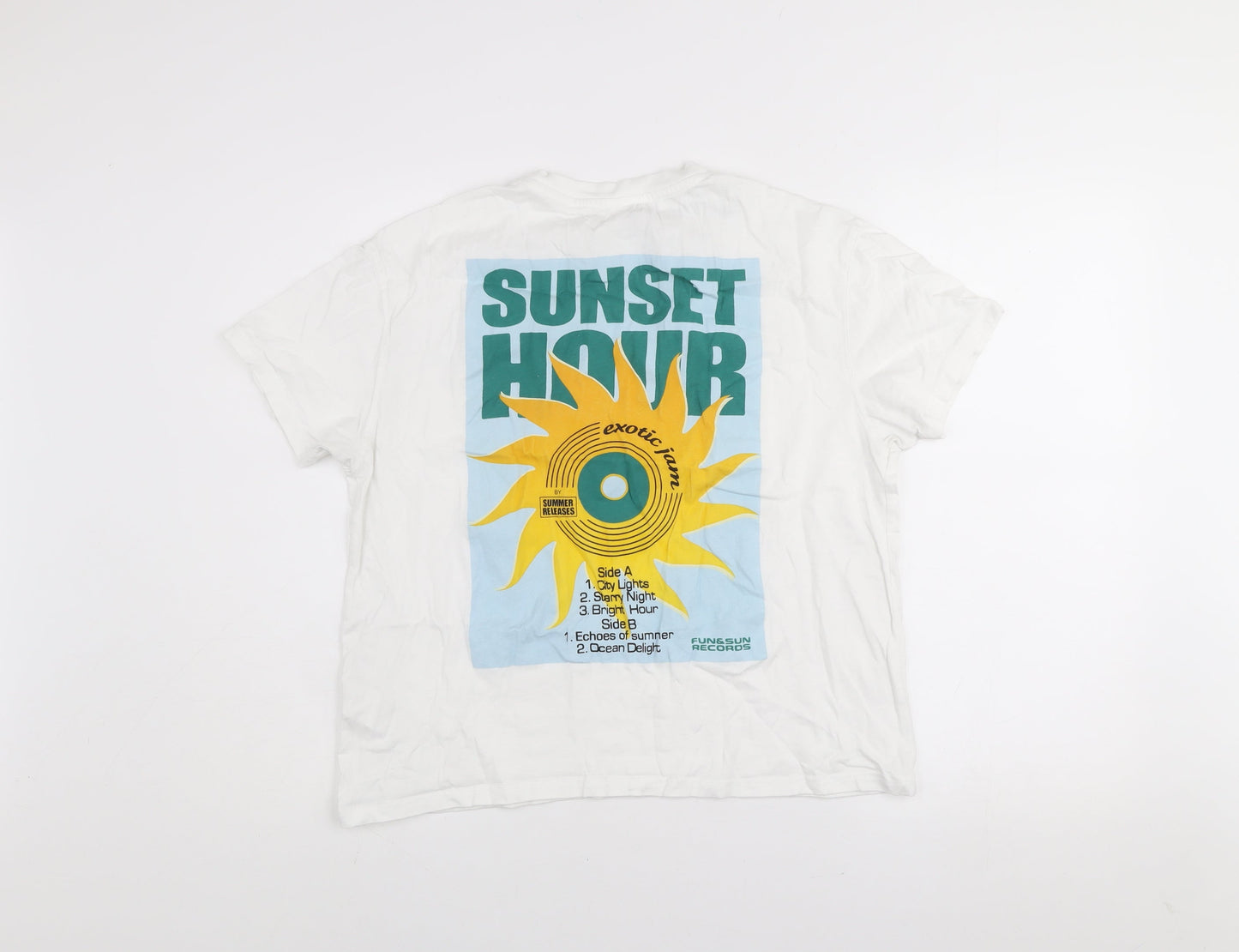 Womens UK Size S Pull&Bear White Basic T-Shirt