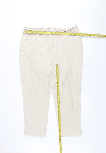 Womens UK Size 18 Gelco Regular Fit Cropped Beige Trousers
