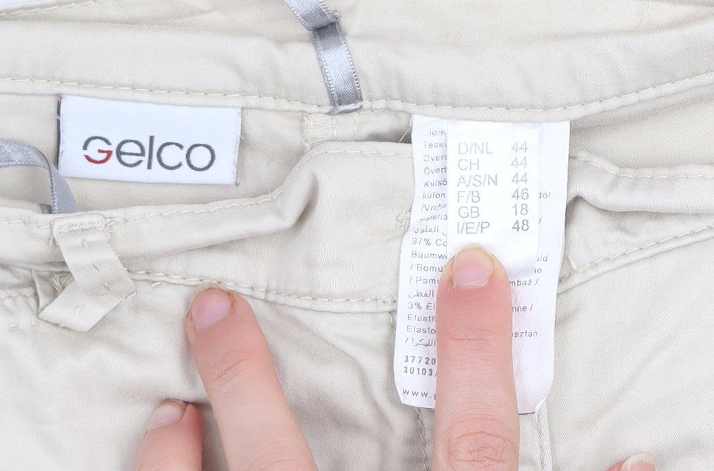 Womens UK Size 18 Gelco Regular Fit Cropped Beige Trousers