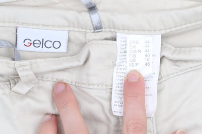 Womens UK Size 18 Gelco Regular Fit Cropped Beige Trousers
