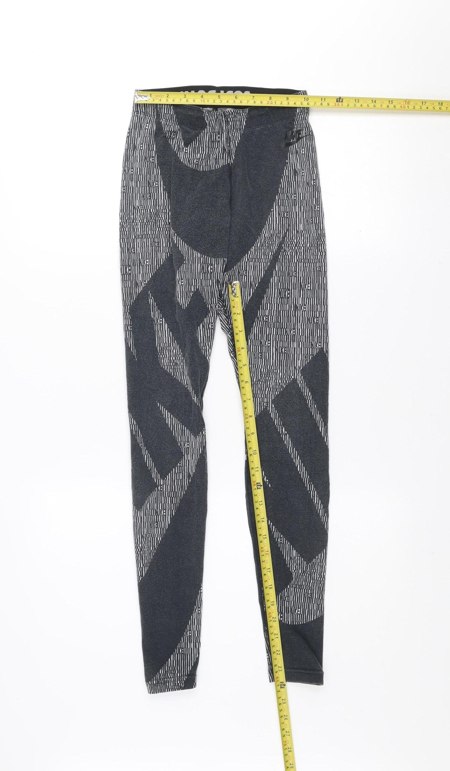 Nike Womens Black Printed XS Leggings Compression Activewear Trousers