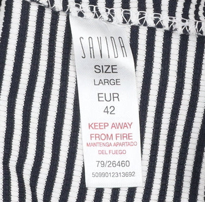 Womens UK Size 14 Savida Blue Basic T-Shirt