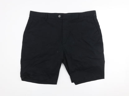 Reiss Men’s Black Chino Shorts Size L 36in Cotton Stretch