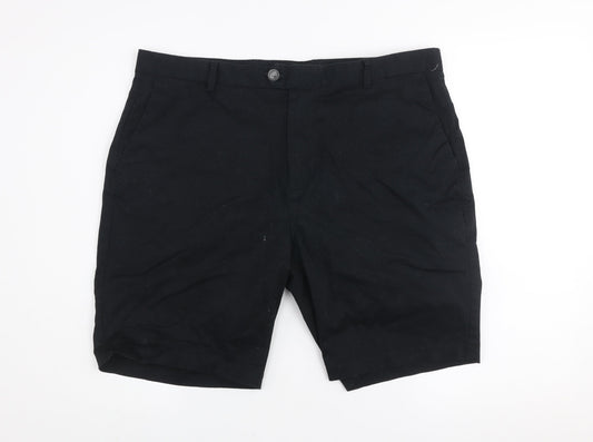 Reiss Men’s Black Chino Shorts Size L 36in Cotton Stretch