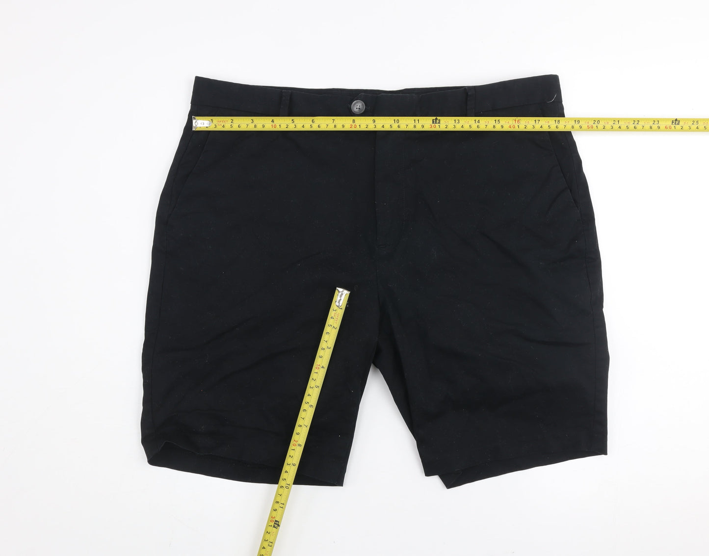 Reiss Men’s Black Chino Shorts Size L 36in Cotton Stretch