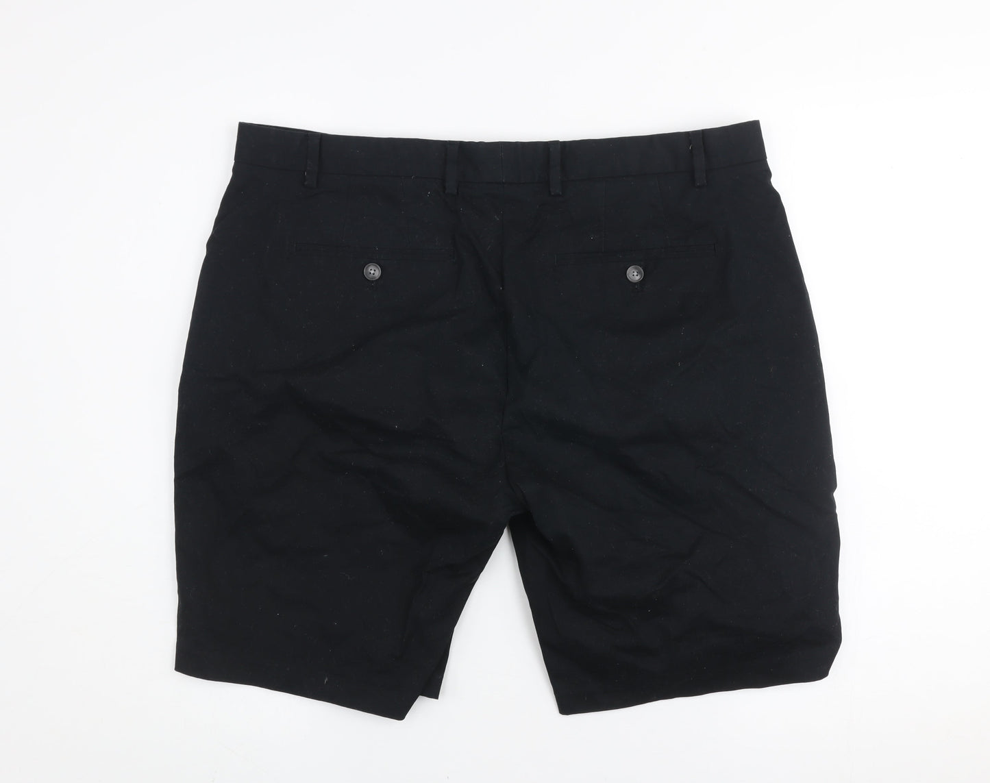 Reiss Men’s Black Chino Shorts Size L 36in Cotton Stretch