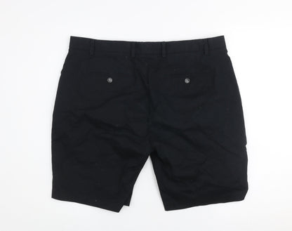 Reiss Men’s Black Chino Shorts Size L 36in Cotton Stretch