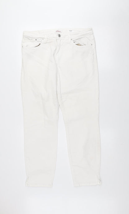 s.Oliver Women's White Slim Fit Betsy Jeans Size 16