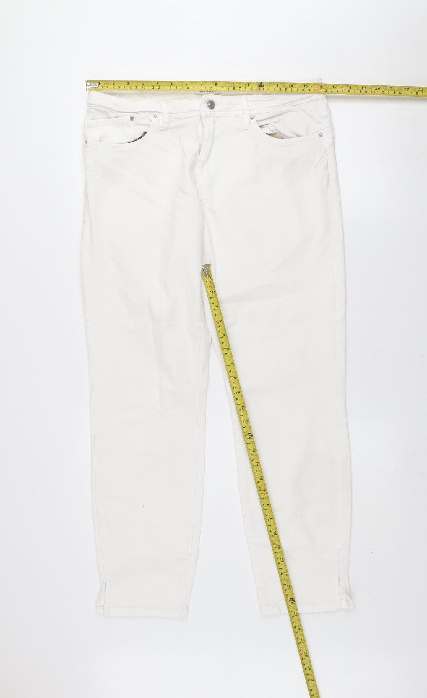 s.Oliver Women's White Slim Fit Betsy Jeans Size 16
