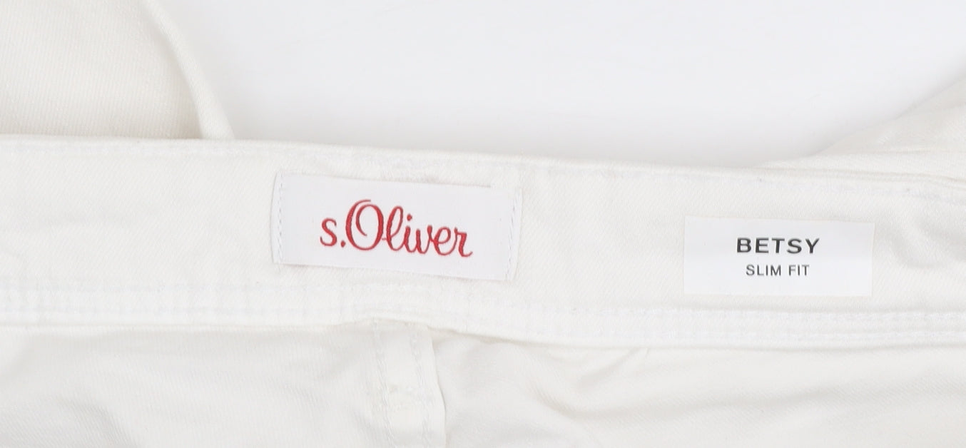 s.Oliver Women's White Slim Fit Betsy Jeans Size 16