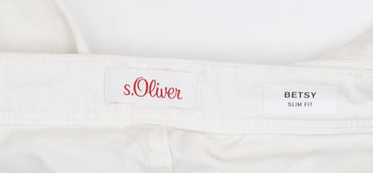 s.Oliver Women's White Slim Fit Betsy Jeans Size 16