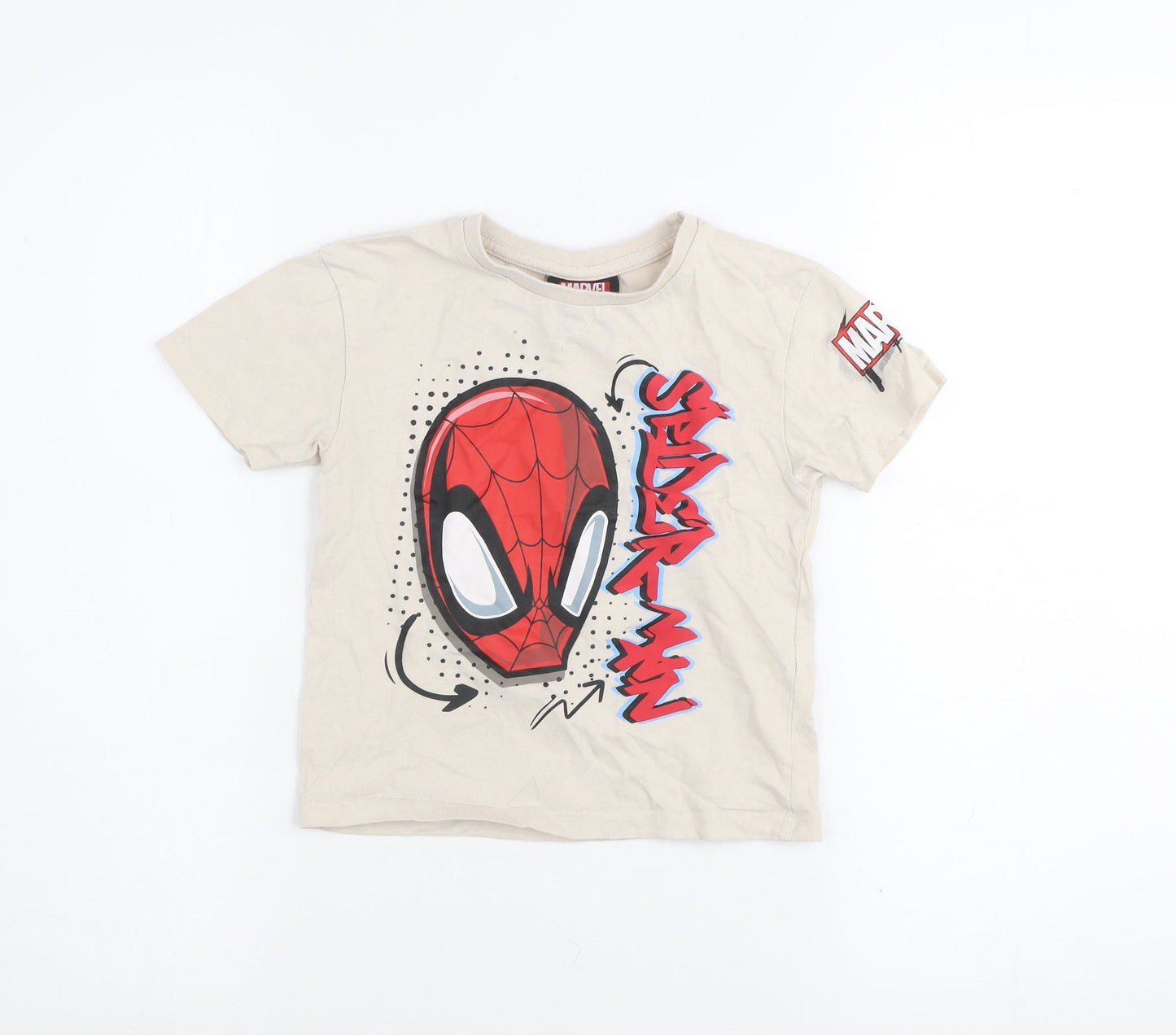 Boys UK Size 2-3 Years Primark Beige Basic T-Shirt