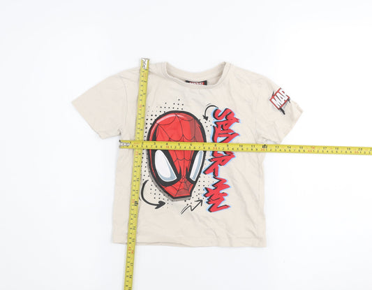 Primark Boys Beige Spider-Man Graphic T-Shirt 2-3 Years