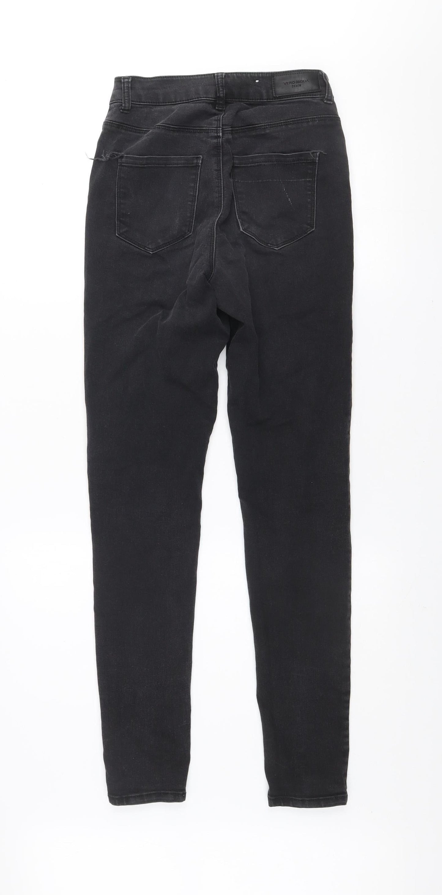 Womens UK Size XS VERO MODA Slim Fit Skinny Black Jeans