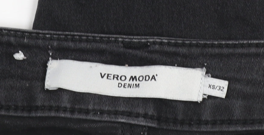 Womens UK Size XS VERO MODA Slim Fit Skinny Black Jeans