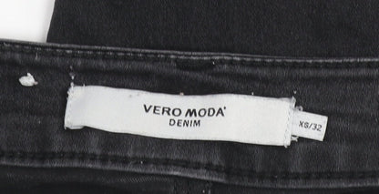 Womens UK Size XS VERO MODA Slim Fit Skinny Black Jeans